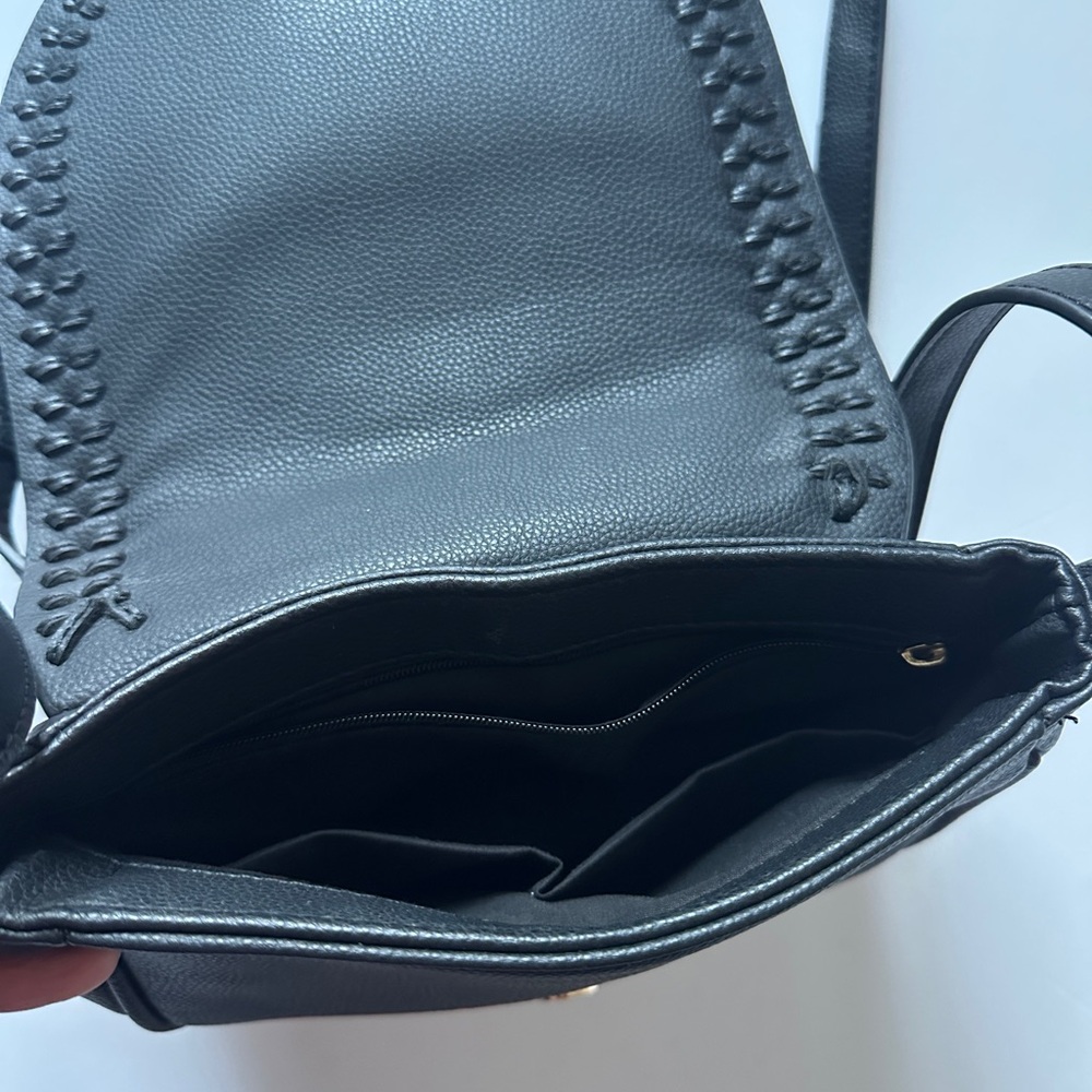 Boho Black PU Leather Crossbody Bag - Picture 4 of 8